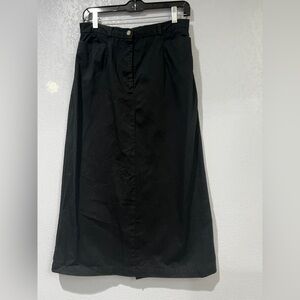 Talbots Petites black maxi skirt Size 8, 100% cotton, front pockets